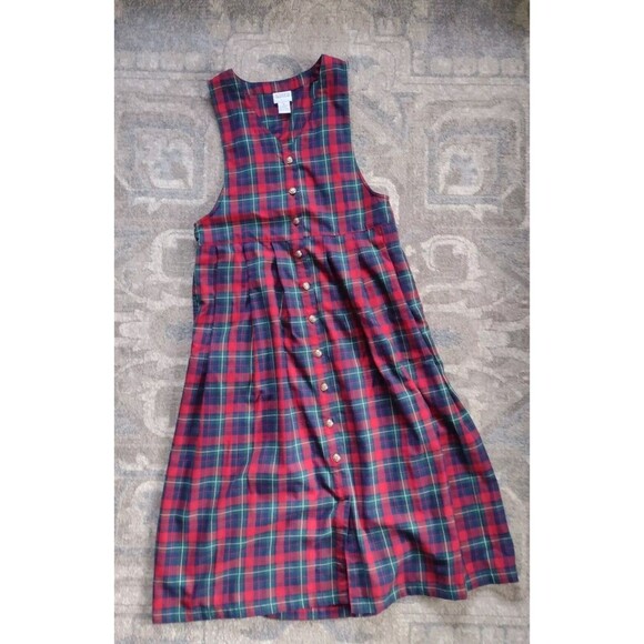 laura gayle Dresses & Skirts - VTG Pinafore LAURA GAYLE DRESS Christmas Womens M Cottagecore Sleeveless